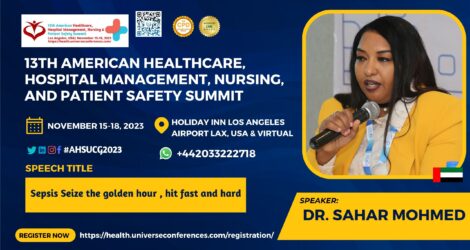 Dr. Sahar Mohmed__13th American Healthcare,Hospital Management, Nursing, And Patient Safety Summit from November 15-18, 2023 in Holiday Inn Los Angeles Airport LAX, USA - Copy